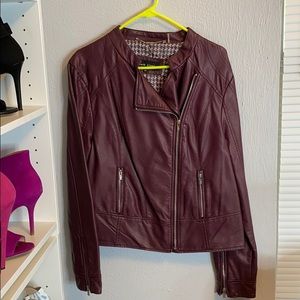 Burgundy leather jacket